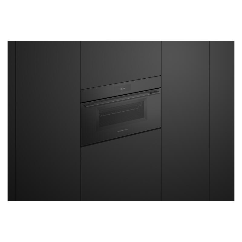 Fisher & Paykel 76cm Built-In Compact Combination Microwave Oven with 17 Functions - Black Glass (Minimal - Series 9)