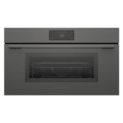 Fisher & Paykel 76cm Combination Built-In Compact Microwave Oven with 17 Functions - Grey Glass (Minimal - Series 9)