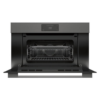 Fisher & Paykel 76cm Combination Built-In Compact Microwave Oven with 17 Functions - Grey Glass (Minimal - Series 9)