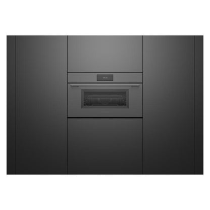 Fisher & Paykel 76cm Combination Built-In Compact Microwave Oven with 17 Functions - Grey Glass (Minimal - Series 9)