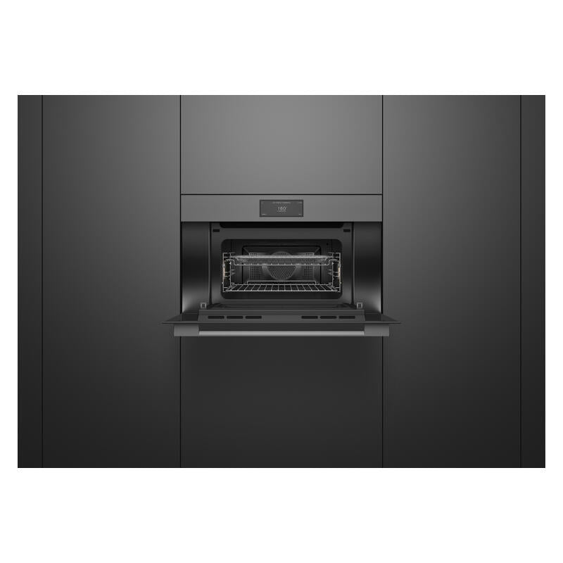 Fisher & Paykel 76cm Combination Built-In Compact Microwave Oven with 17 Functions - Grey Glass (Minimal - Series 9)