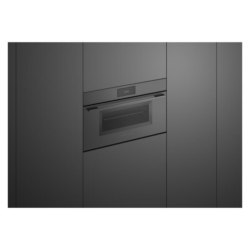Fisher & Paykel 76cm Combination Built-In Compact Microwave Oven with 17 Functions - Grey Glass (Minimal - Series 9)