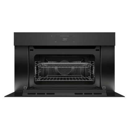 Fisher & Paykel 76cm Handleless Built-In Compact Combination Microwave Oven with 17 Functions - Black Glass (Minimal - Series 9)