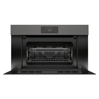 Fisher & Paykel 76cm Handleless Built-In Compact Combination Microwave Oven with 17 Functions - Grey Glass (Minimal - Series 9)
