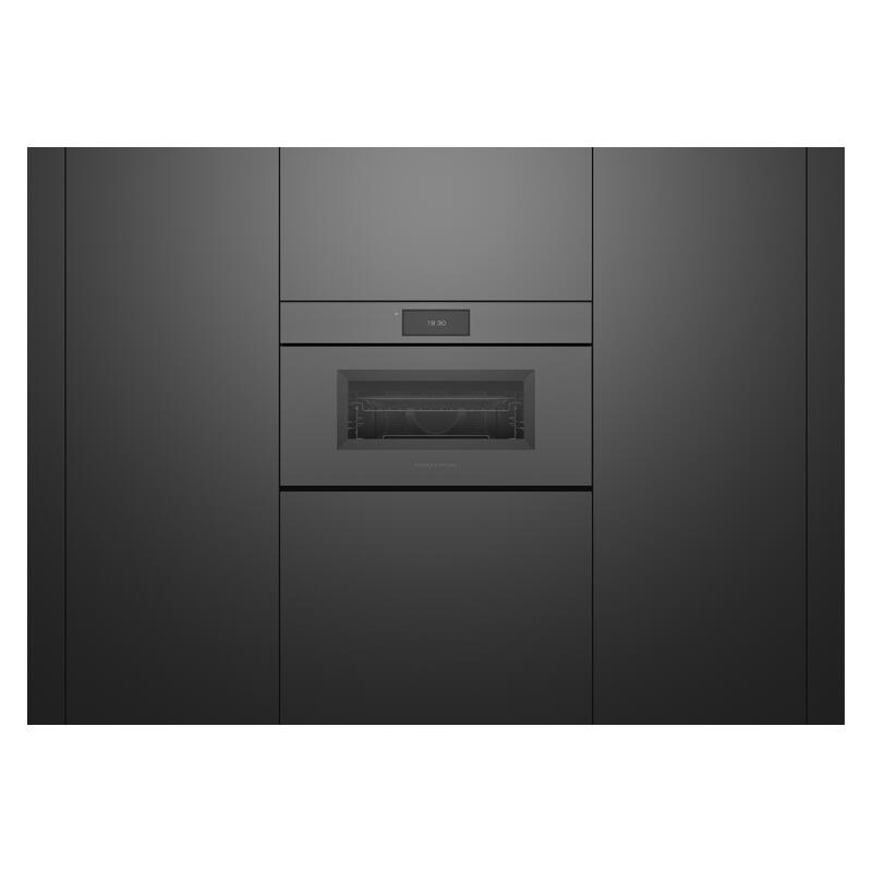 Fisher & Paykel 76cm Handleless Built-In Compact Combination Microwave Oven with 17 Functions - Grey Glass (Minimal - Series 9)
