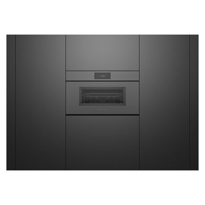 Fisher & Paykel 76cm Handleless Built-In Compact Combination Microwave Oven with 17 Functions - Grey Glass (Minimal - Series 9)