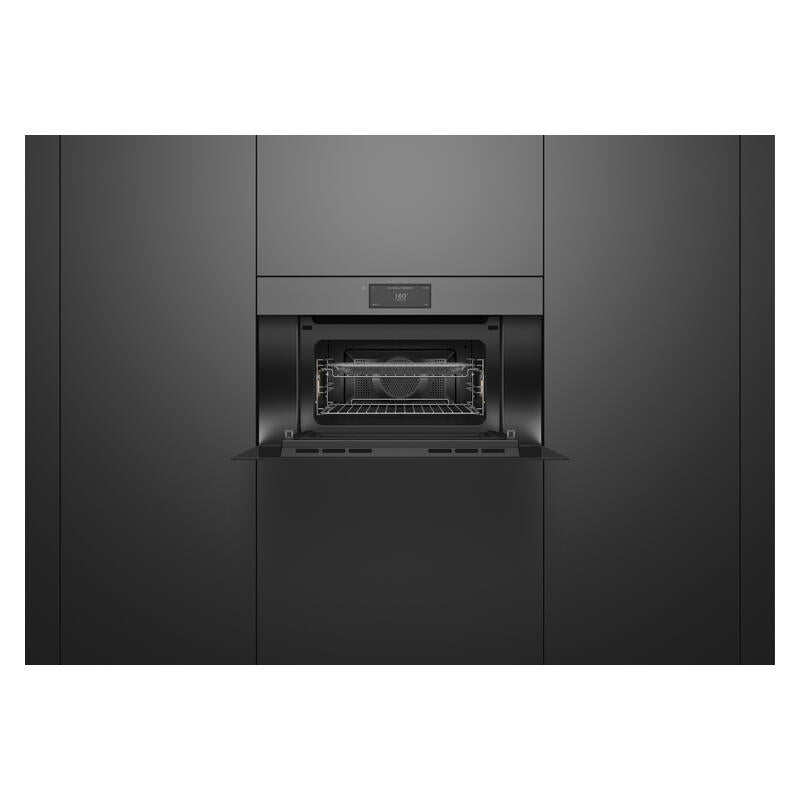 Fisher & Paykel 76cm Handleless Built-In Compact Combination Microwave Oven with 17 Functions - Grey Glass (Minimal - Series 9)