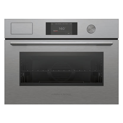 Fisher & Paykel 60cm Contemporary Compact Combi-Steam Oven - Brushed Silver Glass (Series 7)
