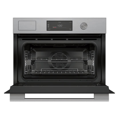 Fisher & Paykel 60cm Contemporary Compact Combi-Steam Oven - Brushed Silver Glass (Series 9)