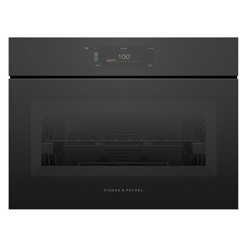 Fisher & Paykel 60cm Minimal Handleless Compact Combi-Steam Oven - Black Glass (Series 11)
