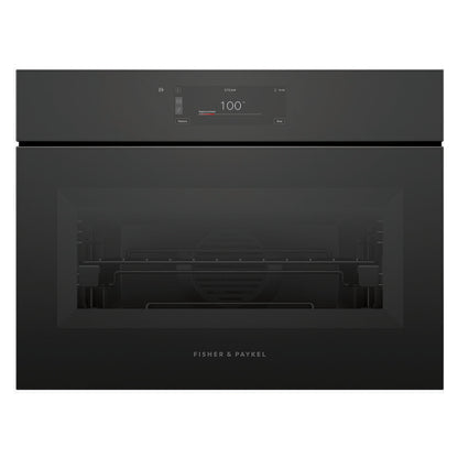 Fisher & Paykel 60cm Minimal Handleless Compact Combi-Steam Oven - Black Glass (Series 11)