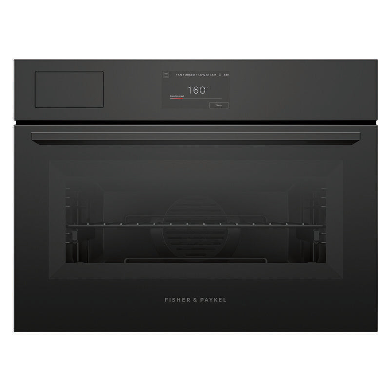 Fisher & Paykel 60cm Minimal Compact Combi-Steam Oven - Black Glass (Series 7)