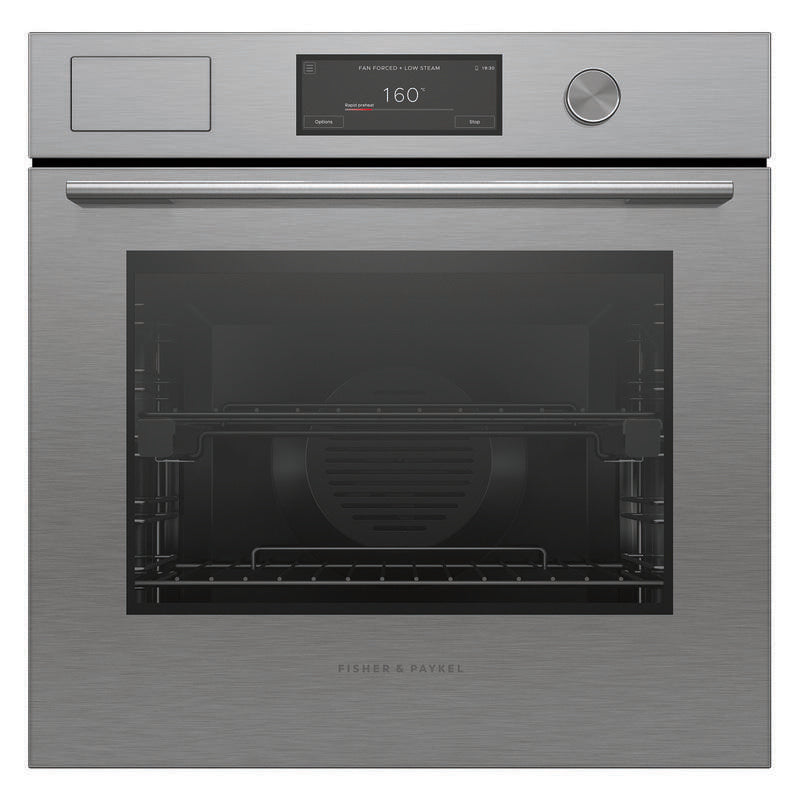Fisher & Paykel 60cm Contemporary Combi-Steam Oven - Brushed Silver Glass (Series 9)