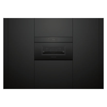 Fisher & Paykel 76cm Minimal Handleless Compact Combi-Steam Oven - Black Glass (Series 9)