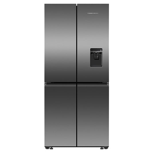 Fisher & Paykel 498L Quad Door Fridge Freezer with Ice & Water Dispenser- Black Stainless Steel (Series 7)