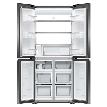 Fisher & Paykel 498L Quad Door Fridge Freezer with Ice & Water Dispenser- Black Stainless Steel (Series 7)