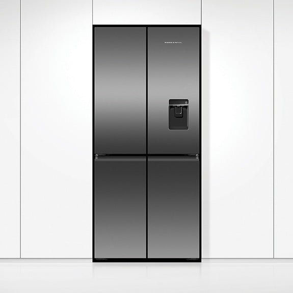 Fisher & Paykel 498L Quad Door Fridge Freezer with Ice & Water Dispenser- Black Stainless Steel (Series 7)