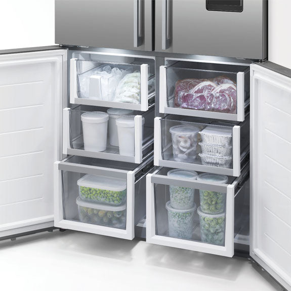 Fisher & Paykel 538L Quad Door Fridge Freezer with Ice & Water Dispenser - Stainless Steel (Series 7)