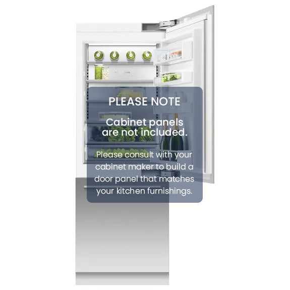 Fisher & Paykel 76cm Series 11 Integrated Refrigerator Freezer, Ice & Water