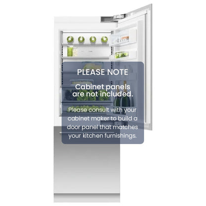 Fisher & Paykel 76cm Series 11 Integrated Refrigerator Freezer, Ice & Water