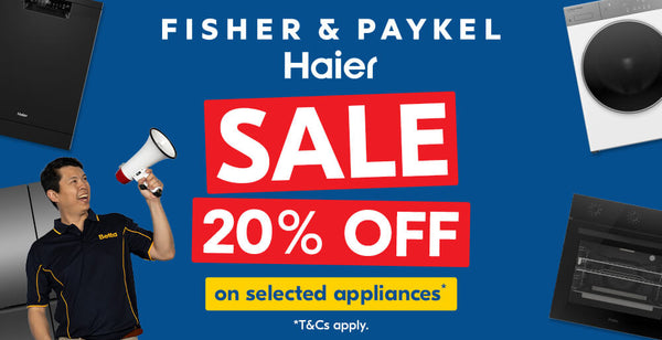 20% Off Selected Fisher & Paykel + Haier Appliances