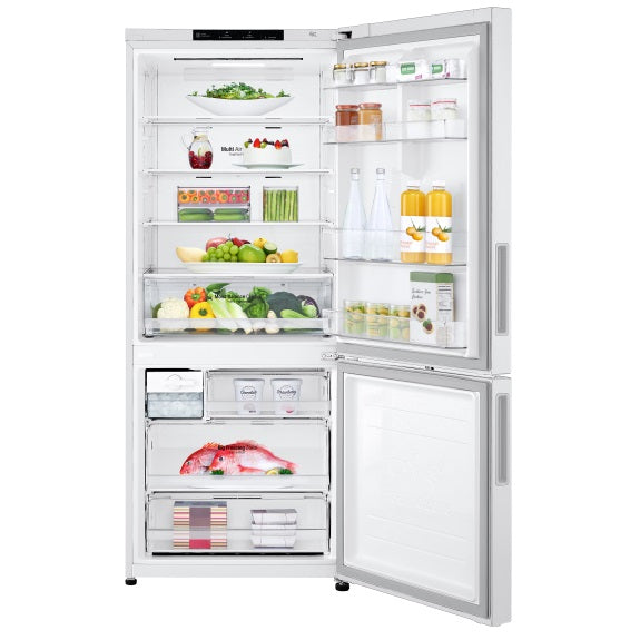 LG 420L Bottom Mount Fridge Freezer -  White