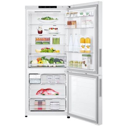 LG 420L Bottom Mount Fridge Freezer -  White