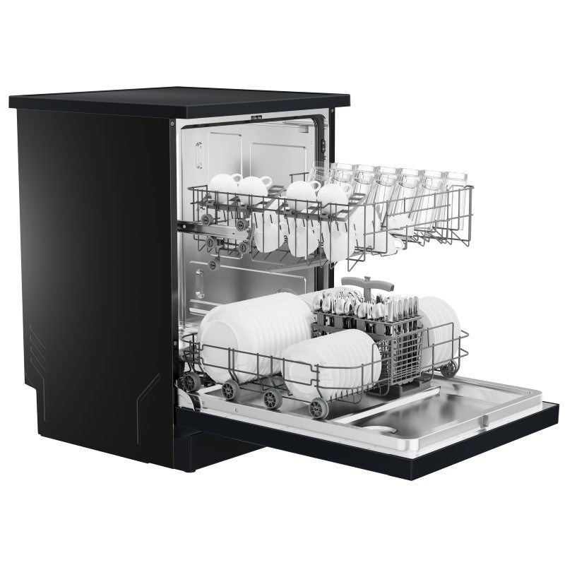 Haier 13 Place Setting Freestanding Dishwasher - Hygiene - Black (300 Series)