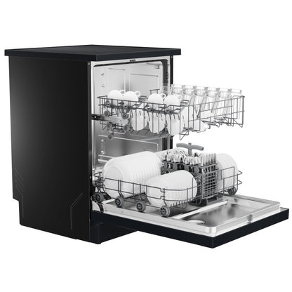 Haier 13 Place Setting Freestanding Dishwasher - Hygiene - Black (300 Series)