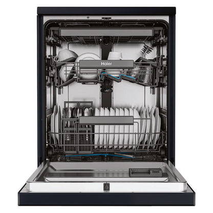 Haier 15 Place Setting Smart Freestanding Dishwasher - Black (600 Series)