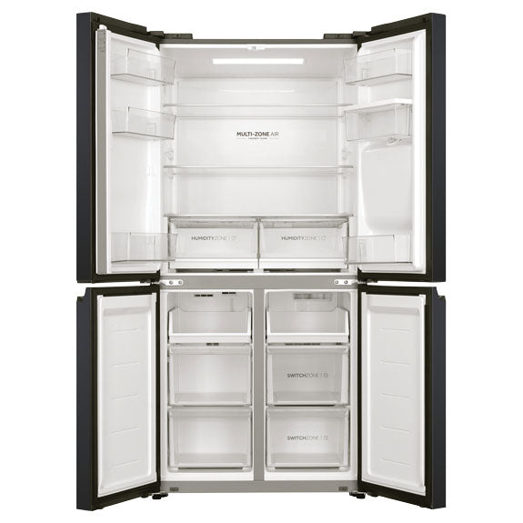 Haier 508L Quad Door Fridge Freezer with Water Dispenser - Black (600 Series)
