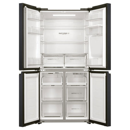 Haier 508L Quad Door Fridge Freezer with Water Dispenser - Black (600 Series)