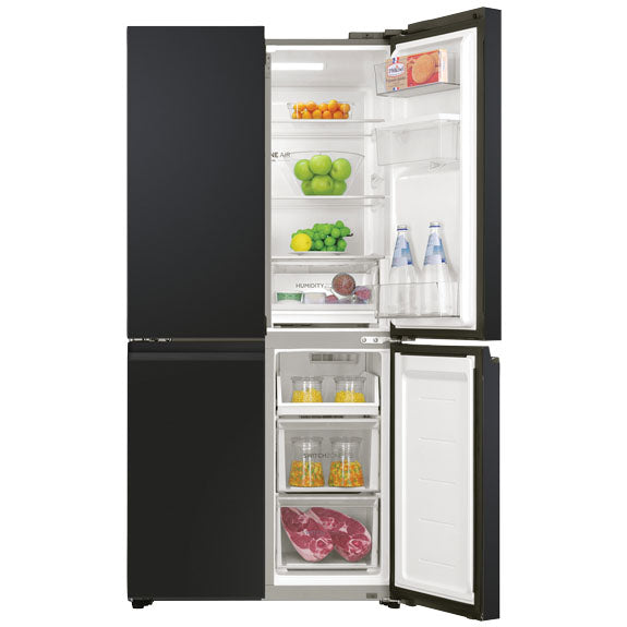 Haier 508L Quad Door Fridge Freezer with Water Dispenser - Black (600 Series)