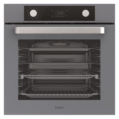 Haier 60cm Pyrolytic Built-In Oven with 12 Functions - Grey (500 Series)