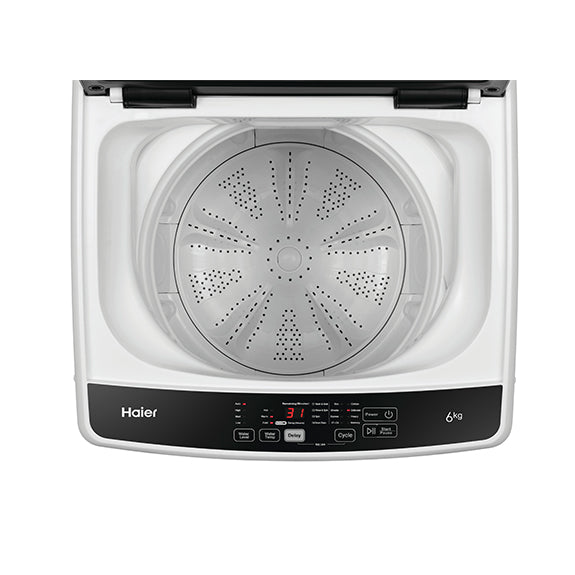 Haier 6kg Top Load Washing Machine - White (300 Series)