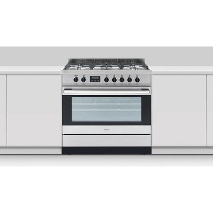 Haier 90cm Freestanding Dual Fuel Cooker - Stainless Steel