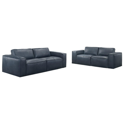 Havana 3+2 Leather Suite - Blue