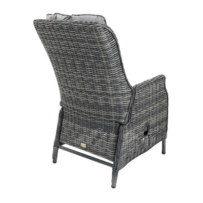 Hawaii 3 Piece Recliner Chat Set - Castle Grey/Grey