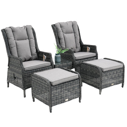 Hawaii 3 Piece Recliner Chat Set - Castle Grey/Grey
