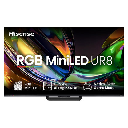 Hisense 65" UR8 Smart 4K RGB MiniLED AI TV (2026)