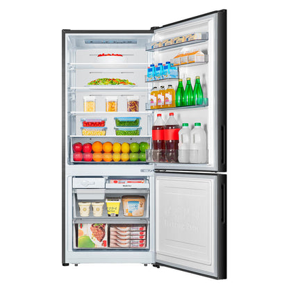 Hisense 417L Bottom Mount Fridge Freezer - Black
