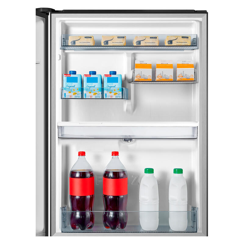 Hisense 415L Bottom Mount Fridge Freezer with Water Dispenser - Stainless Steel