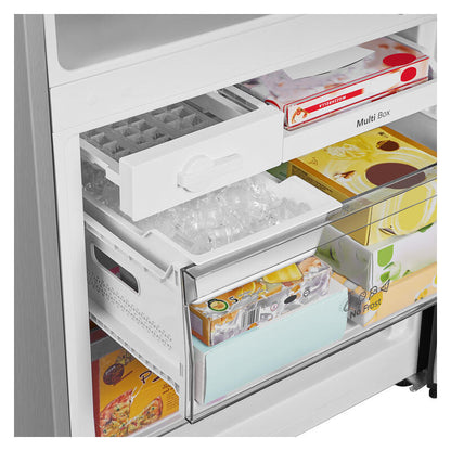 Hisense 415L Bottom Mount Fridge Freezer with Water Dispenser - Stainless Steel