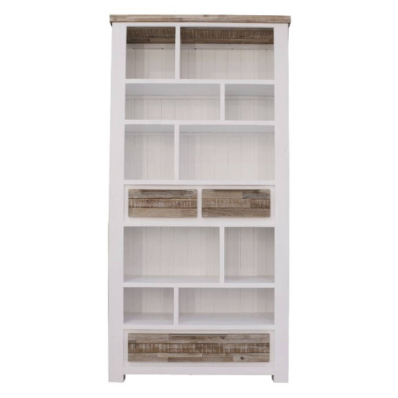 Homestead Multi-Shelf Timber Bookcase - White/Wood – Betta