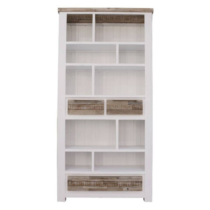 Homestead Multi-Shelf Timber Bookcase - White/Wood