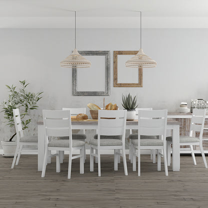 Homestead 9 Piece Dining Suite - White/Timber