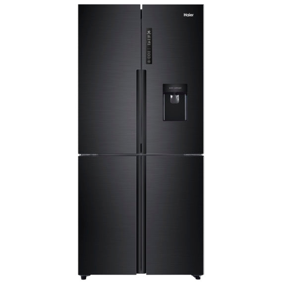 Haier 463L Quad Door Fridge Freezer with Water Dispenser - Black (500 Series)