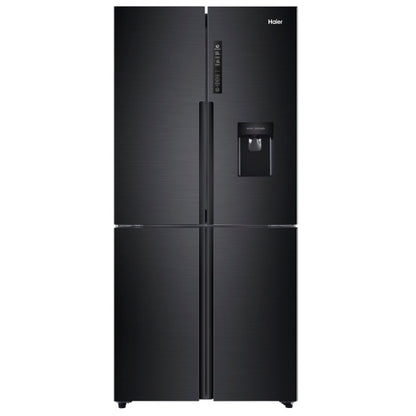 Haier 463L Quad Door Fridge Freezer with Water Dispenser - Black (500 Series)