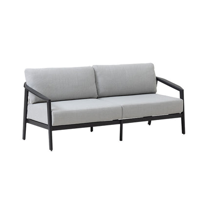Isla 4 Piece Outdoor Lounge Setting - Light Grey/Black