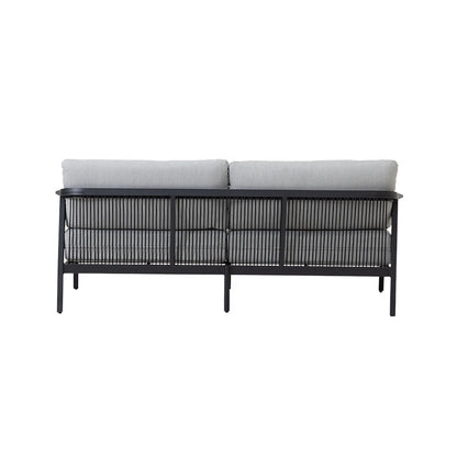 Isla 4 Piece Outdoor Lounge Setting - Light Grey/Black